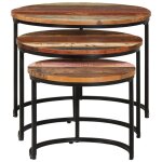 Vidaxl tables gigognes 3 pcs bois de rcupration massif