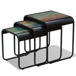 Vidaxl tables gigognes 3 pcs bois de r�cup�ration massif