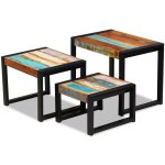 Vidaxl tables gigognes 3 pcs bois de récupération massif Vidaxl tables gigognes 3 pcs bois de récupération massif