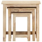Vidaxl tables gigognes 3 pcs bois solide de manguier