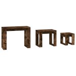 Vidaxl tables gigognes 3 pcs ch�ne fum� bois d'ing�nierie