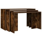 Vidaxl tables gigognes 3 pcs chêne fumé bois d'ingénierie Vidaxl tables gigognes 3 pcs chêne fumé bois d'ingénierie