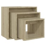 Vidaxl tables gigognes 3 pcs ch�ne sonoma agglom�r�