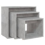 Vidaxl tables gigognes 3 pcs gris b�ton agglom�r�