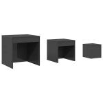 Vidaxl tables gigognes 3 pcs gris brillant bois d'ingénierie Vidaxl tables gigognes 3 pcs gris brillant bois d'ingénierie