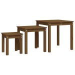 Vidaxl tables gigognes 3 pcs marron miel bois de pin massif