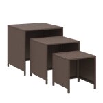 Vidaxl tables gigognes 3 pcs marron rsine tresse