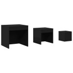 Vidaxl tables gigognes 3 pcs noir aggloméré Vidaxl tables gigognes 3 pcs noir aggloméré