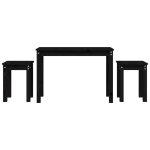 Vidaxl tables gigognes 3 pcs noir bois de pin massif