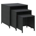 Vidaxl tables gigognes 3 pcs noir r�sine tress�e