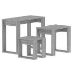 Vidaxl tables gigognes 3 pcs sonoma gris bois d'ing�nierie