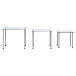 Vidaxl tables gigognes 3 pcs transparent verre trempé Vidaxl tables gigognes 3 pcs transparent verre trempé