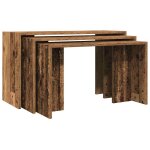 Vidaxl tables gigognes 3 pcs vieux bois bois d'ingénierie Vidaxl tables gigognes 3 pcs vieux bois bois d'ingénierie