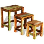 Vidaxl table gigogne 3 pcs vintage bois de rcupration