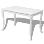 Vidaxl table � manger 116x66x76 cm blanc brillant