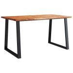 Vidaxl table � manger 140x80x75 cm bois d'acacia solide � bord vif