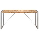Vidaxl table � manger 160x80x75 cm bois de manguier massif brut