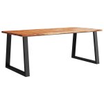 Vidaxl table  manger 200x90x75 cm bois d'acacia solide  bord vif