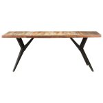 Vidaxl table � manger 200x90x76 cm bois de r�cup�ration massif