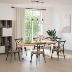 Vidaxl table à manger 220x100x74 cm bois de chêne massif ovale Vidaxl table à manger 220x100x74 cm bois de chêne massif ovale