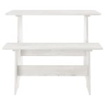 Vidaxl table  manger avec banc reine blanc bois de pin solide