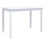 Vidaxl table � manger blanc 114x71x75 cm bois d'h�v�a massif
