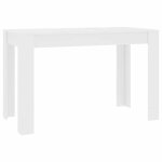 Vidaxl table � manger blanc 120x60x76 cm bois d'ing�nierie