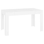 Vidaxl table � manger blanc 140x74, 5x76 cm bois d'ing�nierie