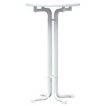 Vidaxl table de bar blanc �60x110 cm bois d'ing�nierie et acier