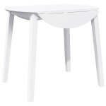 Vidaxl table  manger blanc bois massif et caoutchouc