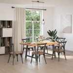 Vidaxl table à manger avec bord naturel 180x100x74cm bois massif chêne Vidaxl table à manger avec bord naturel 180x100x74cm bois massif chêne
