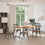 Vidaxl table � manger avec bord naturel 180x100x74cm bois massif ch�ne