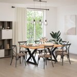 Vidaxl table à manger avec bord vivant 180x100x74 cm bois massif chêne Vidaxl table à manger avec bord vivant 180x100x74 cm bois massif chêne