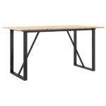 Vidaxl table  manger cadre en o 140x80x75 cm bois de pin massif acier