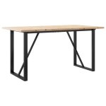 Vidaxl table � manger cadre en o 160x80x75, 5 cm bois pin massif acier