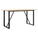 Vidaxl table à manger cadre en o 160x80x75 cm bois de pin massif acier Vidaxl table à manger cadre en o 160x80x75 cm bois de pin massif acier