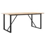 Vidaxl table � manger cadre en o 180x90x75, 5 cm bois pin massif acier
