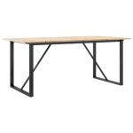 Vidaxl table � manger cadre en o 180x90x75 cm bois de pin massif acier