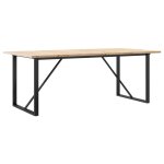 Vidaxl table � manger cadre en o 200x100x75, 5 cm bois pin massif acier