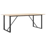 Vidaxl table � manger cadre en o 200x100x75cm bois de pin massif acier