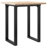 Vidaxl table � manger cadre en o 70x70x75, 5cm bois de pin massif acier