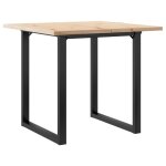 Vidaxl table � manger cadre en o 80x80x75, 5cm bois de pin massif acier