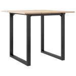 Vidaxl table � manger cadre en o 80x80x75 cm bois de pin massif acier