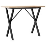 Vidaxl table � manger cadre en x 100x50x75, 5 cm bois pin massif acier