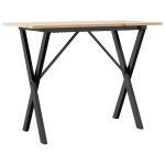 Vidaxl table � manger cadre en x 100x50x75 cm bois de pin massif acier