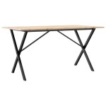 Vidaxl table � manger cadre en x 160x80x75 cm bois de pin massif acier