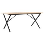 Vidaxl table � manger cadre en x 180x90x75, 5 cm bois pin massif acier