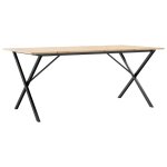 Vidaxl table à manger cadre en x 180x90x75 cm bois de pin massif acier Vidaxl table à manger cadre en x 180x90x75 cm bois de pin massif acier
