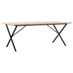 Vidaxl table  manger cadre en x 200x100x75, 5 cm bois pin massif acier