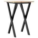 Vidaxl table � manger cadre en x 50x50x75 cm bois de pin massif acier
